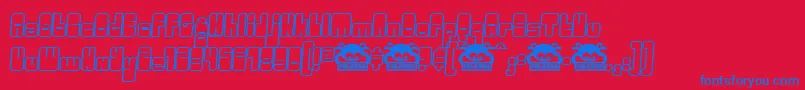 フォントOGGLE    – 赤い背景に青い文字