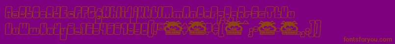 OGGLE   -fontti – ruskeat fontit violetilla taustalla