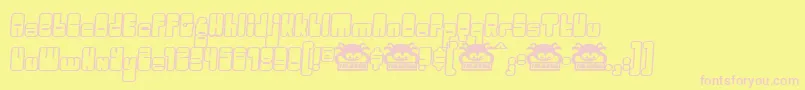 フォントOGGLE    – ピンクのフォント、黄色の背景