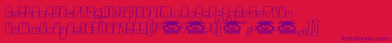フォントOGGLE    – 赤い背景に紫のフォント