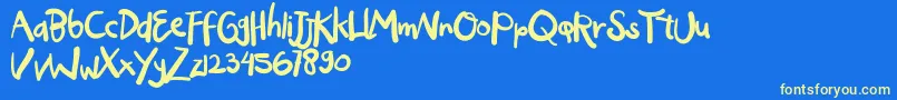 OGYIGO Font – Yellow Fonts on Blue Background