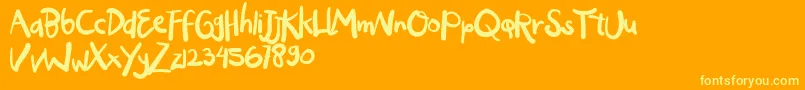 OGYIGO Font – Yellow Fonts on Orange Background