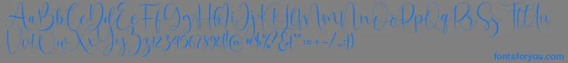 Oh Beloved-Schriftart – Blaue Schriften auf grauem Hintergrund
