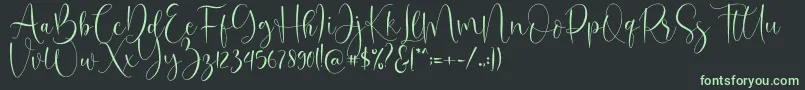 Oh Beloved Font – Green Fonts on Black Background