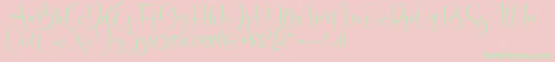 Oh Beloved Font – Green Fonts on Pink Background