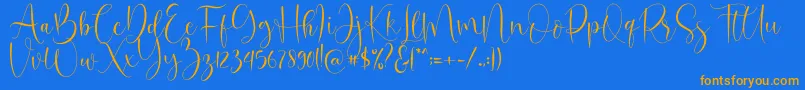 Oh Beloved Font – Orange Fonts on Blue Background