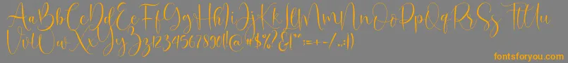 Oh Beloved Font – Orange Fonts on Gray Background