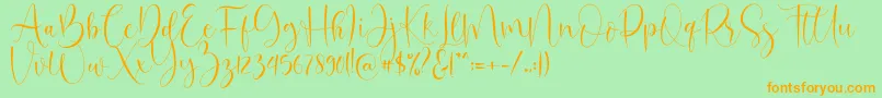Oh Beloved Font – Orange Fonts on Green Background
