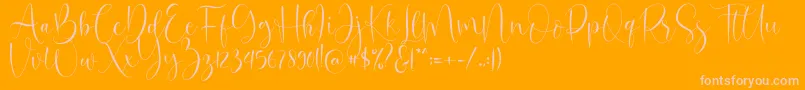 Oh Beloved Font – Pink Fonts on Orange Background