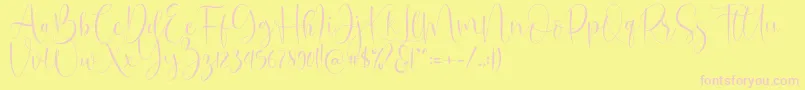 Oh Beloved Font – Pink Fonts on Yellow Background