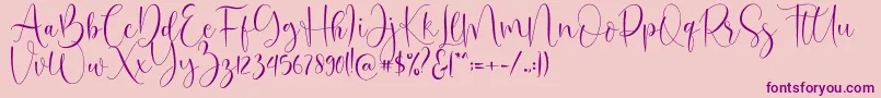 Oh Beloved Font – Purple Fonts on Pink Background