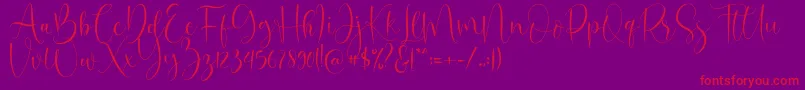 Шрифт Oh Beloved – красные шрифты на фиолетовом фоне