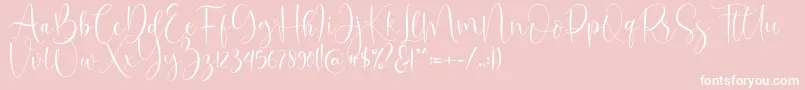 Oh Beloved Font – White Fonts on Pink Background