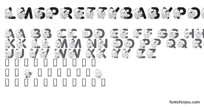 A fonte LmsPrettyBabyPony – alfabeto, números, caracteres especiais