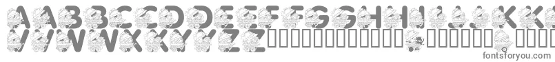 LmsPrettyBabyPony-fontti – harmaat kirjasimet valkoisella taustalla