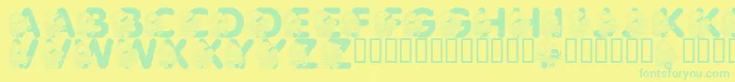 LmsPrettyBabyPony Font – Green Fonts on Yellow Background