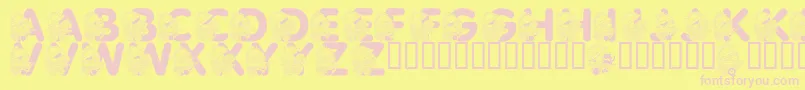 LmsPrettyBabyPony Font – Pink Fonts on Yellow Background