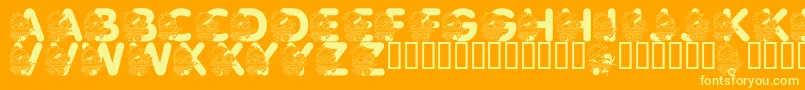 フォントLmsPrettyBabyPony – オレンジの背景に黄色の文字