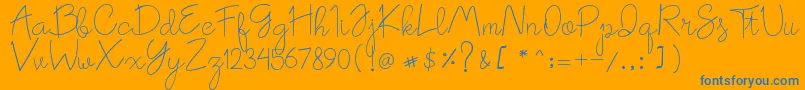 oh candy Font – Blue Fonts on Orange Background
