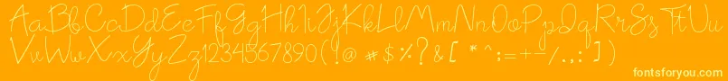 Fonte oh candy – fontes amarelas em um fundo laranja