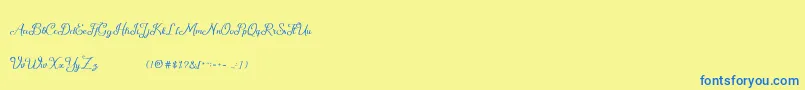 Oh Darling Demo Font – Blue Fonts on Yellow Background