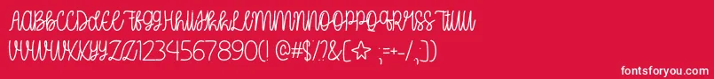 Oh My Its July  -Schriftart – Weiße Schriften auf rotem Hintergrund