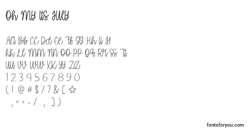 Czcionka Oh My Its July   (135945) – alfabet, cyfry, specjalne znaki