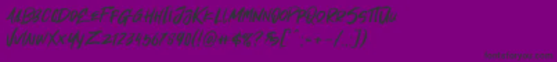 フォントOh Now – 紫の背景に黒い文字