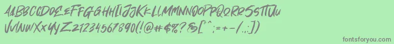 Oh Now Font – Gray Fonts on Green Background