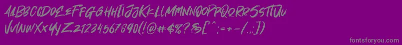 Oh Now-Schriftart – Graue Schriften auf violettem Hintergrund