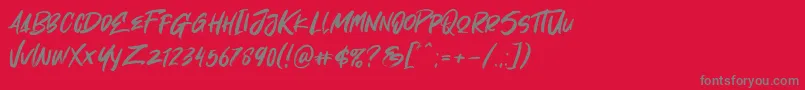 Czcionka Oh Now – szare czcionki na czerwonym tle