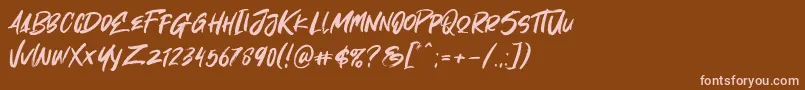 Oh Nowフォントについての詳細 フォントOh Now – 茶色の背景にピンクのフォント