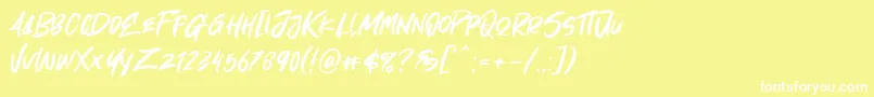 Oh Now Font – White Fonts on Yellow Background