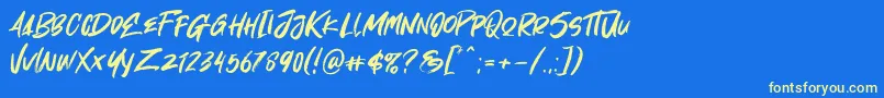 Oh Now Font – Yellow Fonts on Blue Background