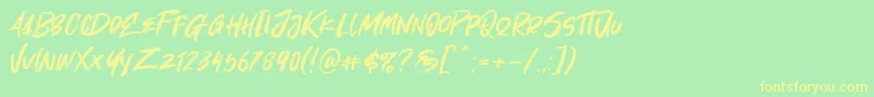 Шрифт Oh Now – жёлтые шрифты на зелёном фоне