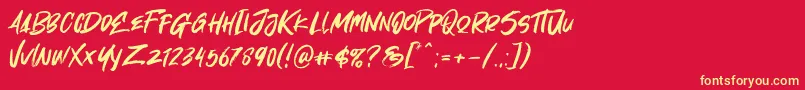 Oh Now Font – Yellow Fonts on Red Background