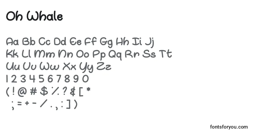 Czcionka Oh Whale   – alfabet, cyfry, specjalne znaki