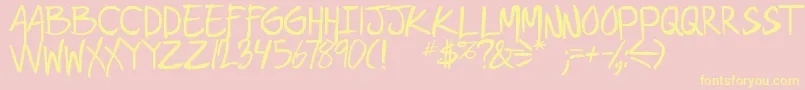 Geekriottbs-Schriftart – Gelbe Schriften auf rosa Hintergrund