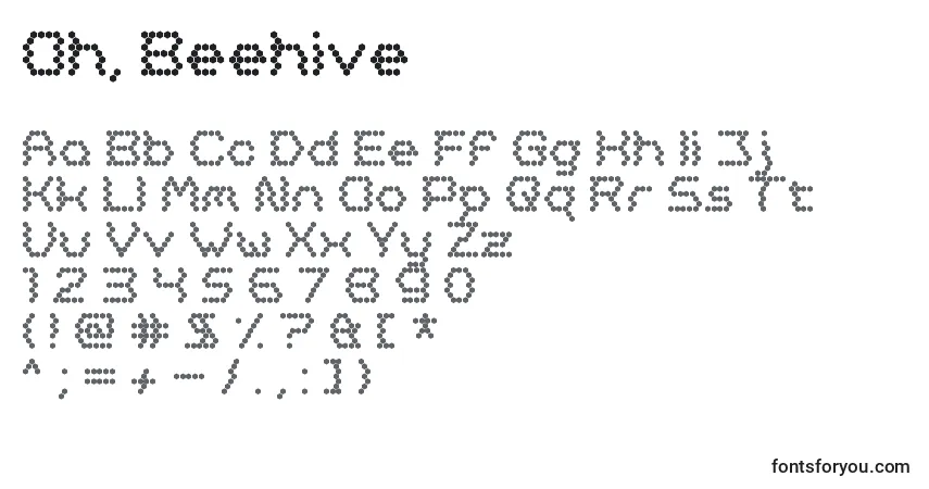 Schriftart Oh, Beehive – Alphabet, Zahlen, spezielle Symbole