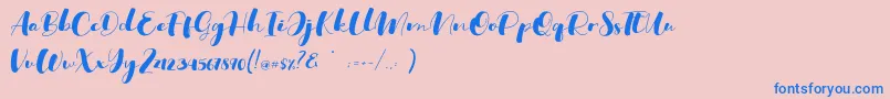 Ohio-Schriftart – Blaue Schriften auf rosa Hintergrund