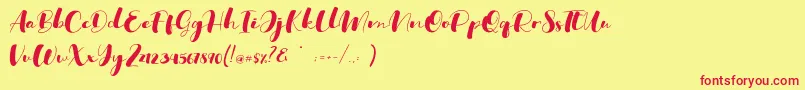Ohio-Schriftart – Rote Schriften auf gelbem Hintergrund