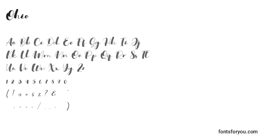 Ohio (135952)-fontti – aakkoset, numerot, erikoismerkit