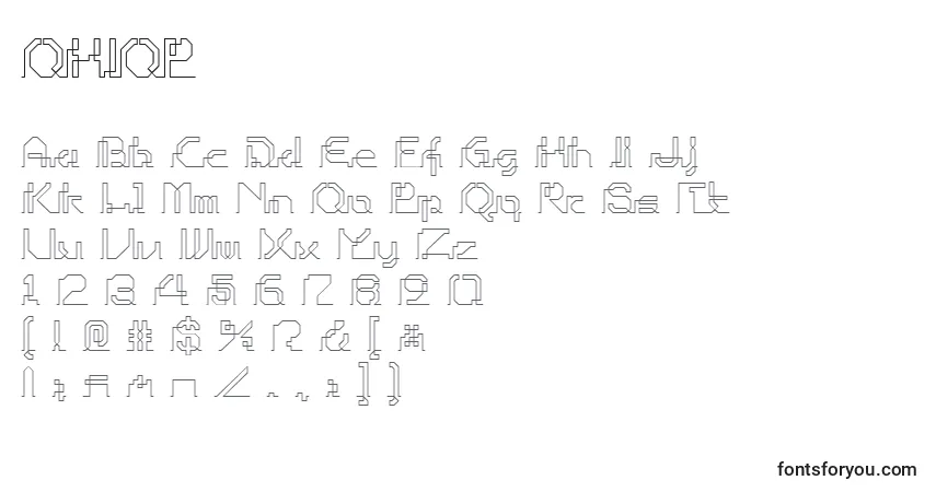 A fonte OHIOP    (135953) – alfabeto, números, caracteres especiais