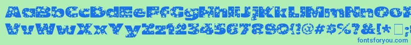 OhMyGodStars Font – Blue Fonts on Green Background