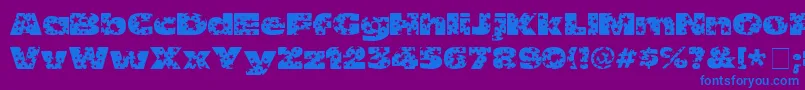 Czcionka OhMyGodStars – niebieskie czcionki na fioletowym tle