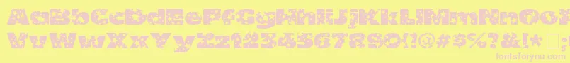 OhMyGodStars Font – Pink Fonts on Yellow Background