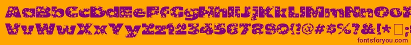 OhMyGodStars Font – Purple Fonts on Orange Background