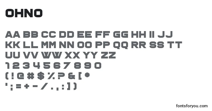 Шрифт Ohno (135955) – алфавит, цифры, специальные символы