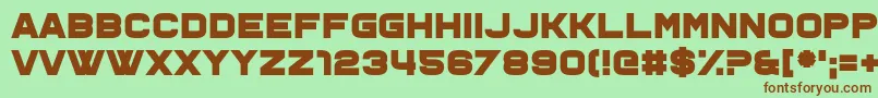 Czcionka Ohno – brązowe czcionki na zielonym tle
