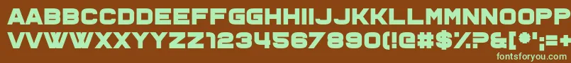 Ohno-fontti – vihreät fontit ruskealla taustalla